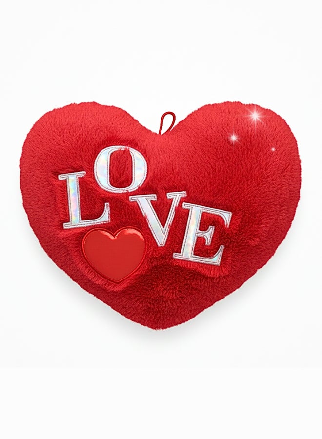 Feelings Red Heart Plush Pillow - Soft Decorative Throw Cushion for Valentine’s Day & Romantic Home Decor - Image 1